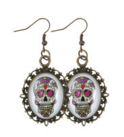 Day of the Dead earrings with medallion