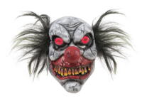 Adult EVA latex mask - luminous crazy clown with hair