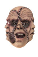 Adult full face latex mask - 3 faces monster