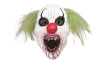 Adult full face latex mask - cannibal clown with hair