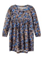 Brun name it kjole med blå blomster - 13207331-