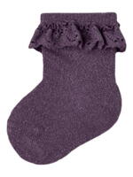 Mørkelilla name it glimmer sokker med flænsekant - 13210980-