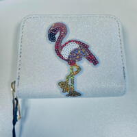 Hvid Sofie Schnoor glimmer pung med paliet flamingo - G231902