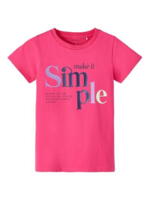 Pink name it kortærmet t-shirt "Make it Simple" - 13214856