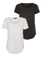 2-pak grå/hvid vero moda t-shirts 10172454