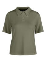 Natur grøn PIECES rib polo t-shirt - 17126618