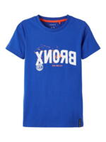Blå Name it kortærmet t-shirt med spejlvendt "Bronx" logo - 13213163