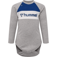 Grå Hummel body med marine blå logo - 218044-2006