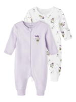 Lavendel Orchid/hvid Name it 2-pack jumpsuit med feer (uden fødder, med lynlås) - 13209364