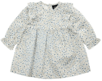 Antique white Sofie Schnoor kjole med små blå blomster - P231637-0118