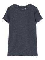 Meleret Blå Name it rib t-shirt med bølge kanter -13200731