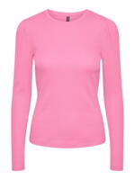 Pink - begonia pink - Pieces - rib bluse - 17133701