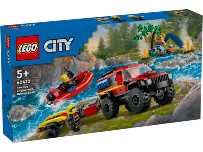 LEGO City Firhjulstrukket brandbil med redningsbåd 60412