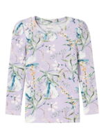 Lilla - orchid petal - Name it - rib bluse med blomster - 13228180