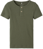 Grøn - dusty olive - Name it - rib t-shirt - 13203743