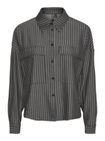 Sort - Black - PIECES - stribet - skjorte - 17149613