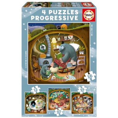 Educa Progressive Puzzle Forest Tales 12-16-20-25