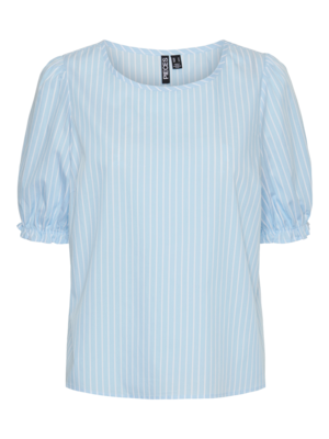 Lyseblå - airy blue - pieces - bluse - striber - 17152056