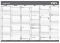 Basic kontorkalender m/whiteboard-funktion A2 2025