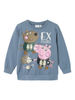 Blå - flint stone - Name it - Peppa Pig - sweat shirt - 13236247   95% Cotton, 5% Elastane