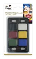 Make-up palet med 6 farver og 2 pensler
