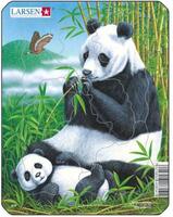 Puslespil 8 brikker - Panda med unge