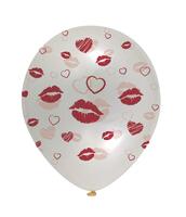 Balloner med "Kys" 10 stk. - klare 30 cm